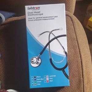 Labtron Dual Head Stethoscope - Black and Silver